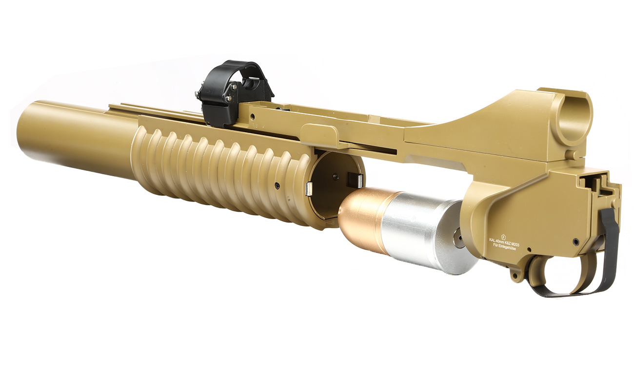Double Bell M203 40mm Granatwerfer Vollmetall (3in1) Desert Tan - Long Version Bild 10