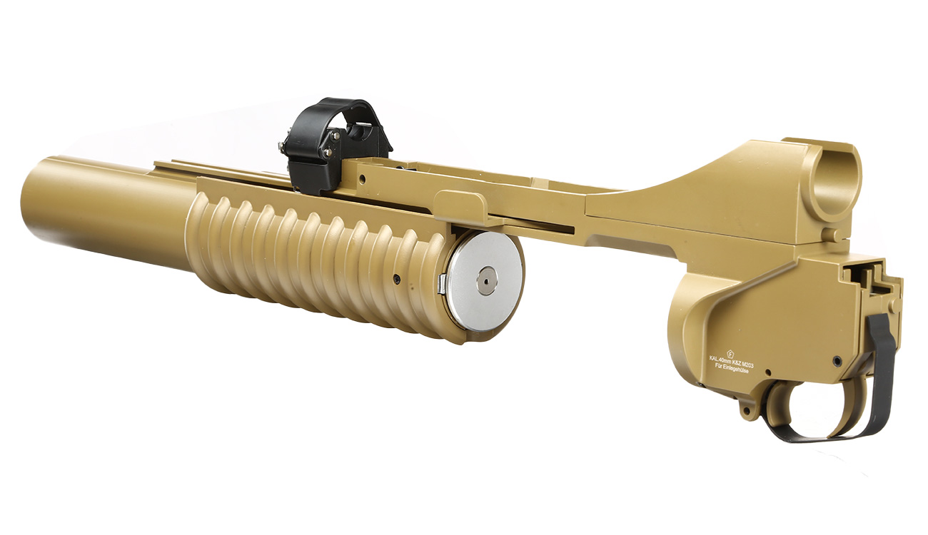 Double Bell M203 40mm Granatwerfer Vollmetall (3in1) Desert Tan - Long Version Bild 11