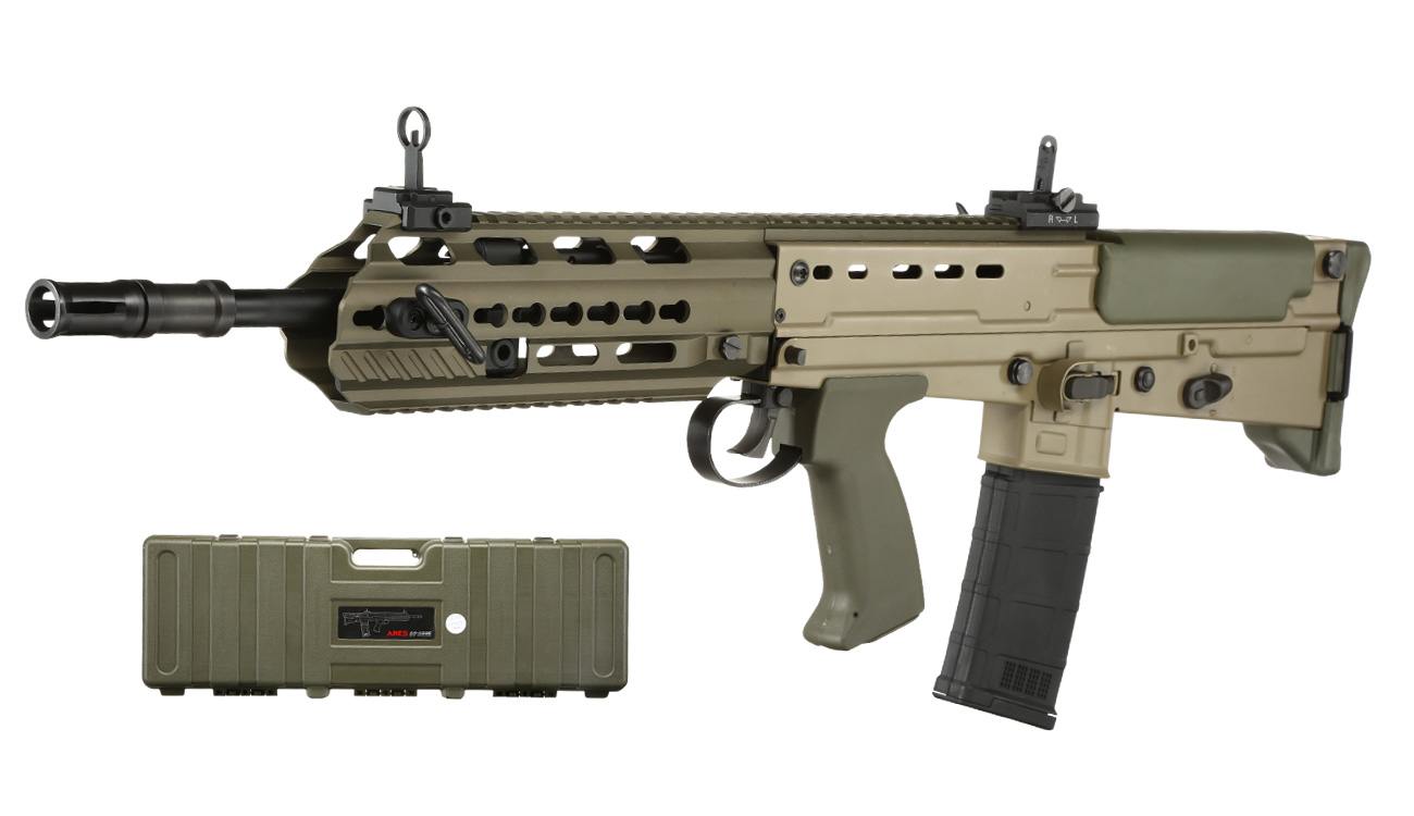 Ares L85 A3 Vollmetall EFC-System BlowBack S-AEG 6mm BB Dark Earth inkl. Koffer