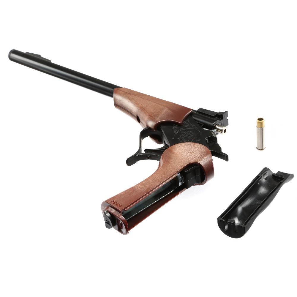 Haw San Contender G2 Pistole Vollmetall CO2 6mm BB schwarz / Holzoptik - Long-Version Bild 6