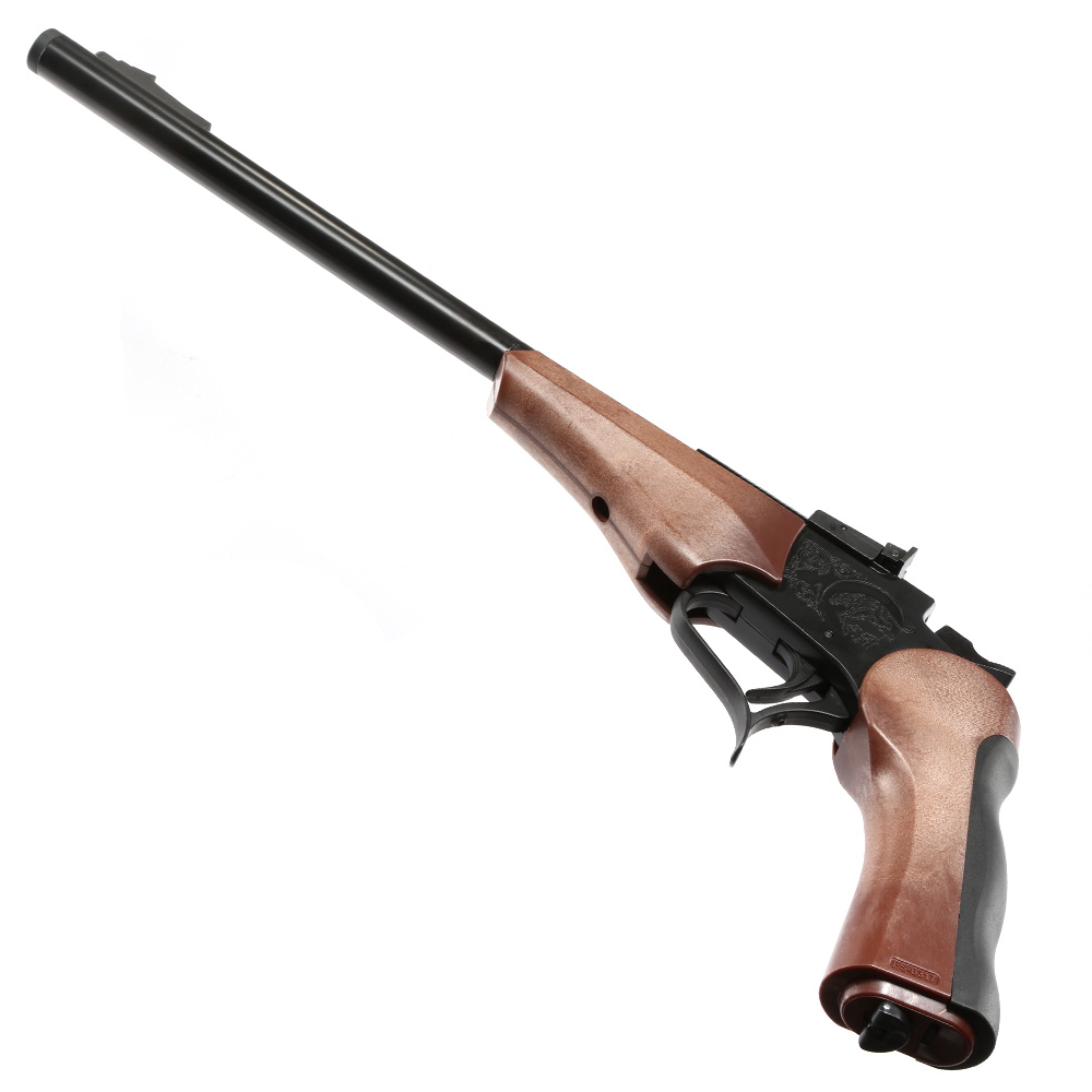 Haw San Contender G2 Pistole Vollmetall CO2 6mm BB schwarz / Holzoptik - Long-Version Bild 7