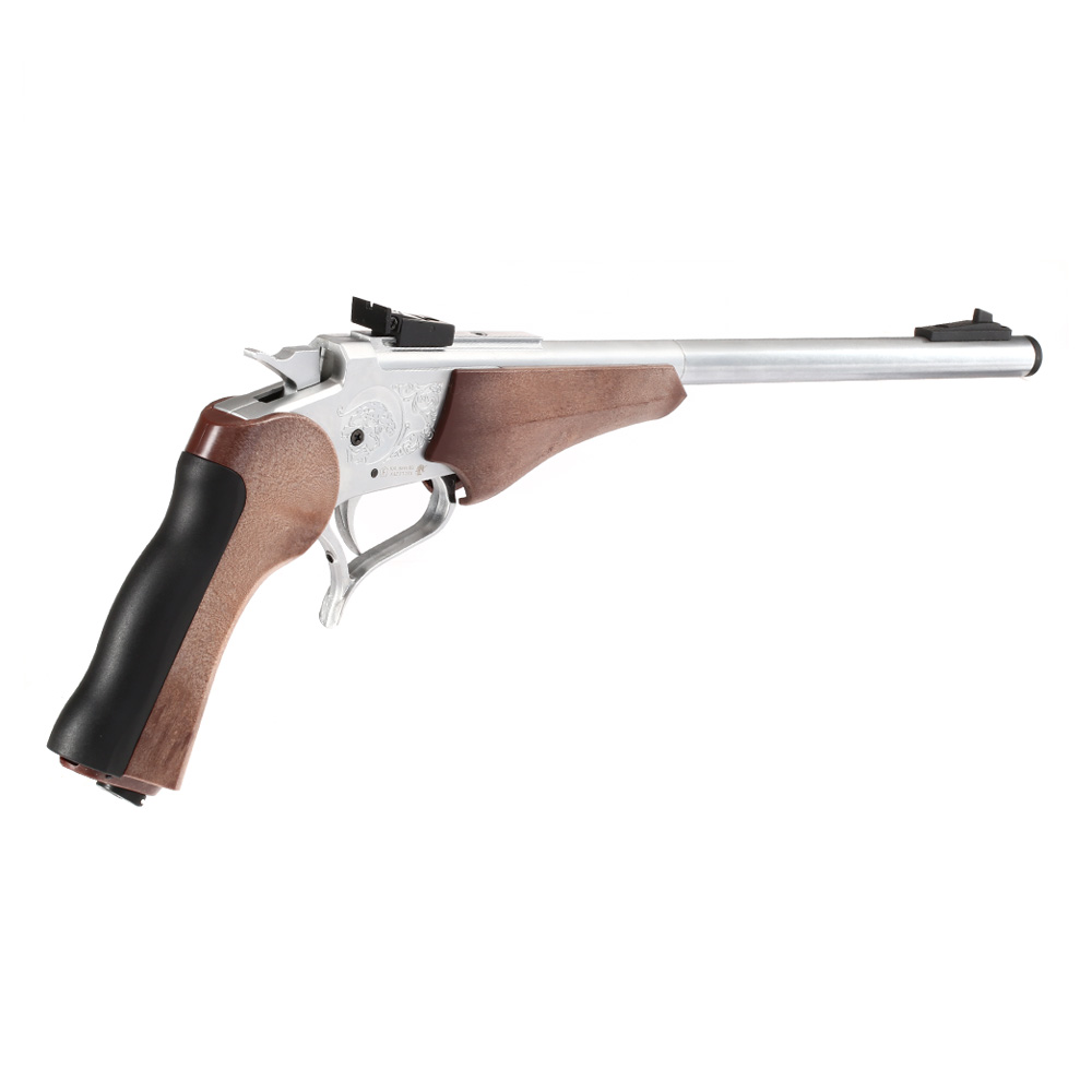 Haw San Contender G2 Pistole Vollmetall CO2 6mm BB silber / Holzoptik - Long-Version Bild 3