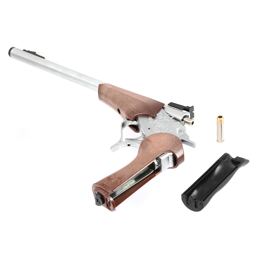 Haw San Contender G2 Pistole Vollmetall CO2 6mm BB silber / Holzoptik - Long-Version Bild 6