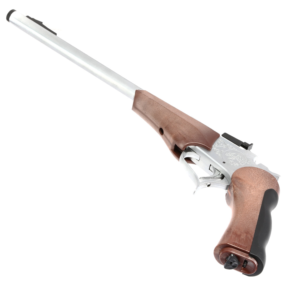 Haw San Contender G2 Pistole Vollmetall CO2 6mm BB silber / Holzoptik - Long-Version Bild 7
