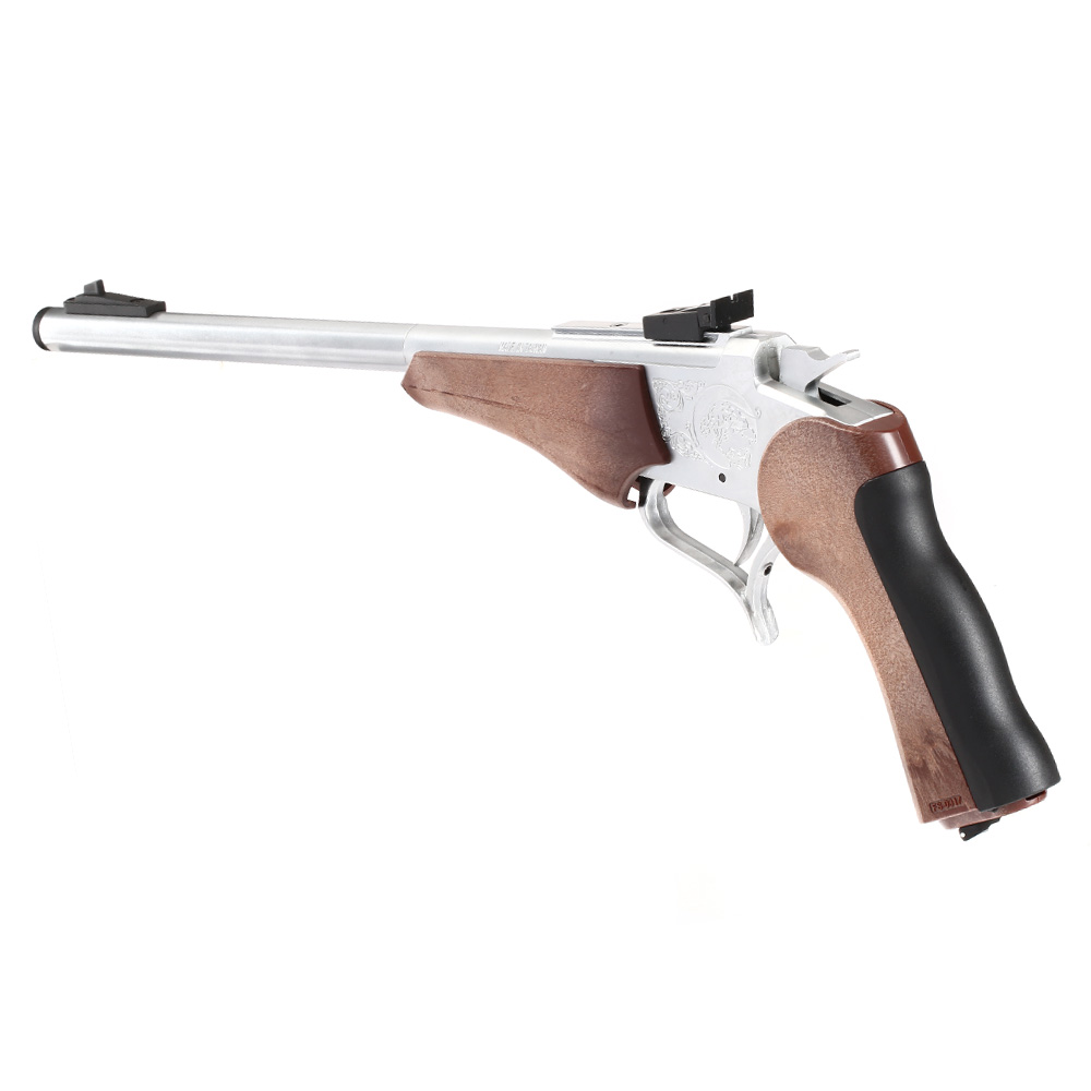 Haw San Contender G2 Pistole Vollmetall CO2 6mm BB silber / Holzoptik - Long-Version Bild 9