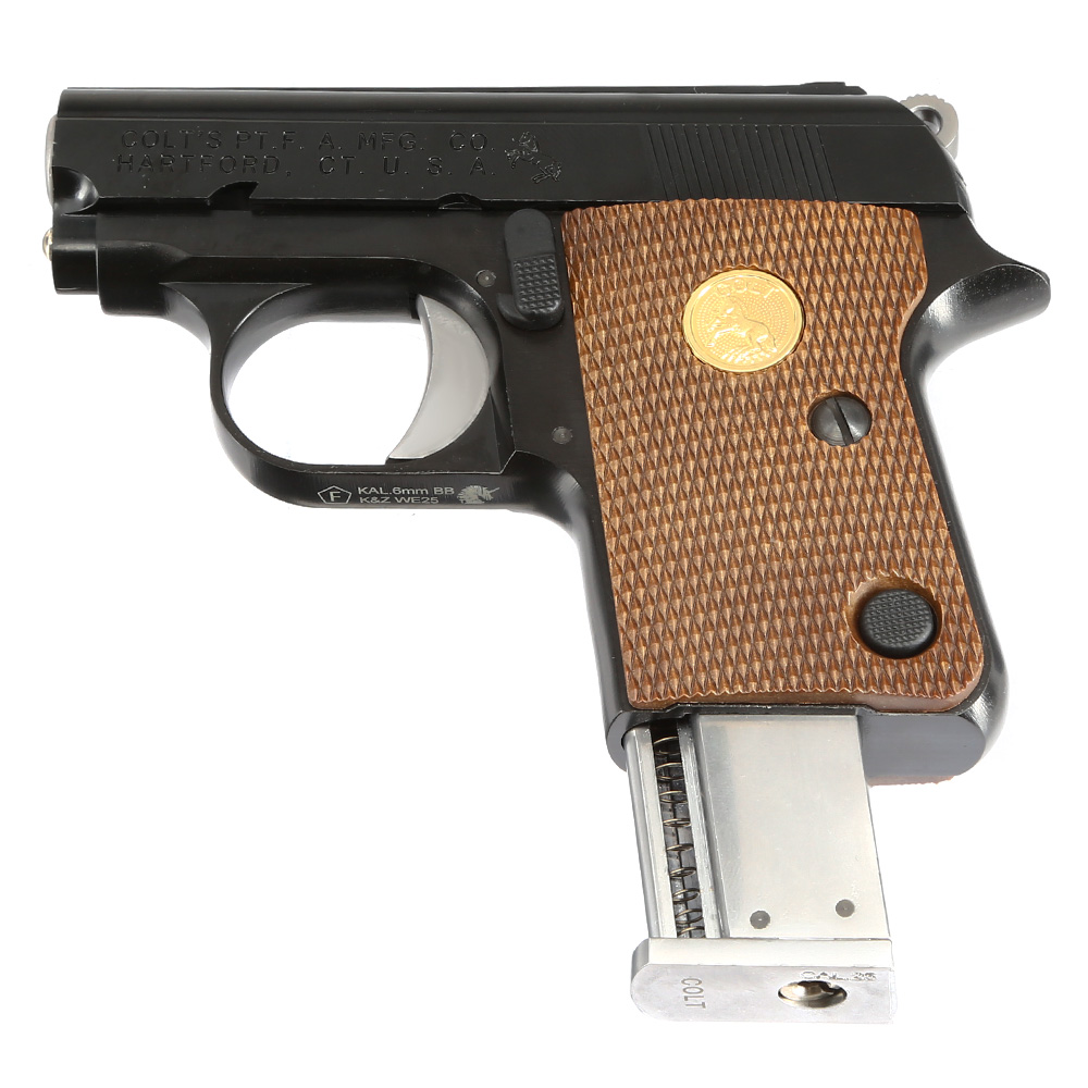 Cybergun / Wei-ETech Colt .25 Vest Pocket Vollmetall GBB 6mm BB schwarz / braun Bild 5