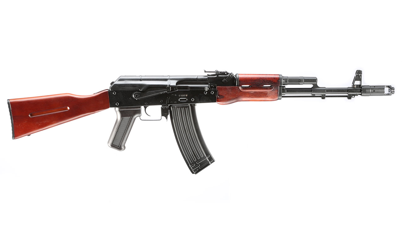 APS AK-74 Vollmetall Echtholz BlowBack S-AEG 6mm BB schwarz Bild 1