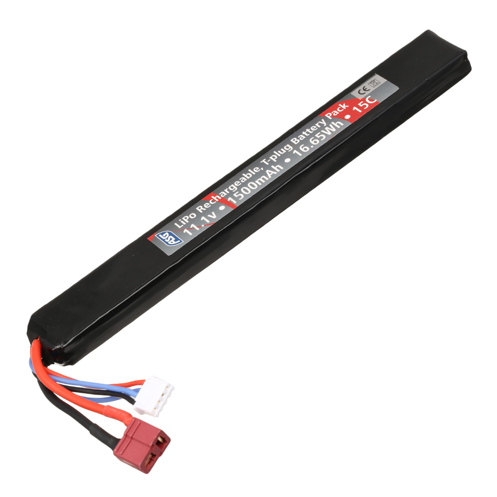 ASG LiPo Akku 11,1V 1500mAh 15C Stick-Type m. T-Stecker Anschluss Bild 2