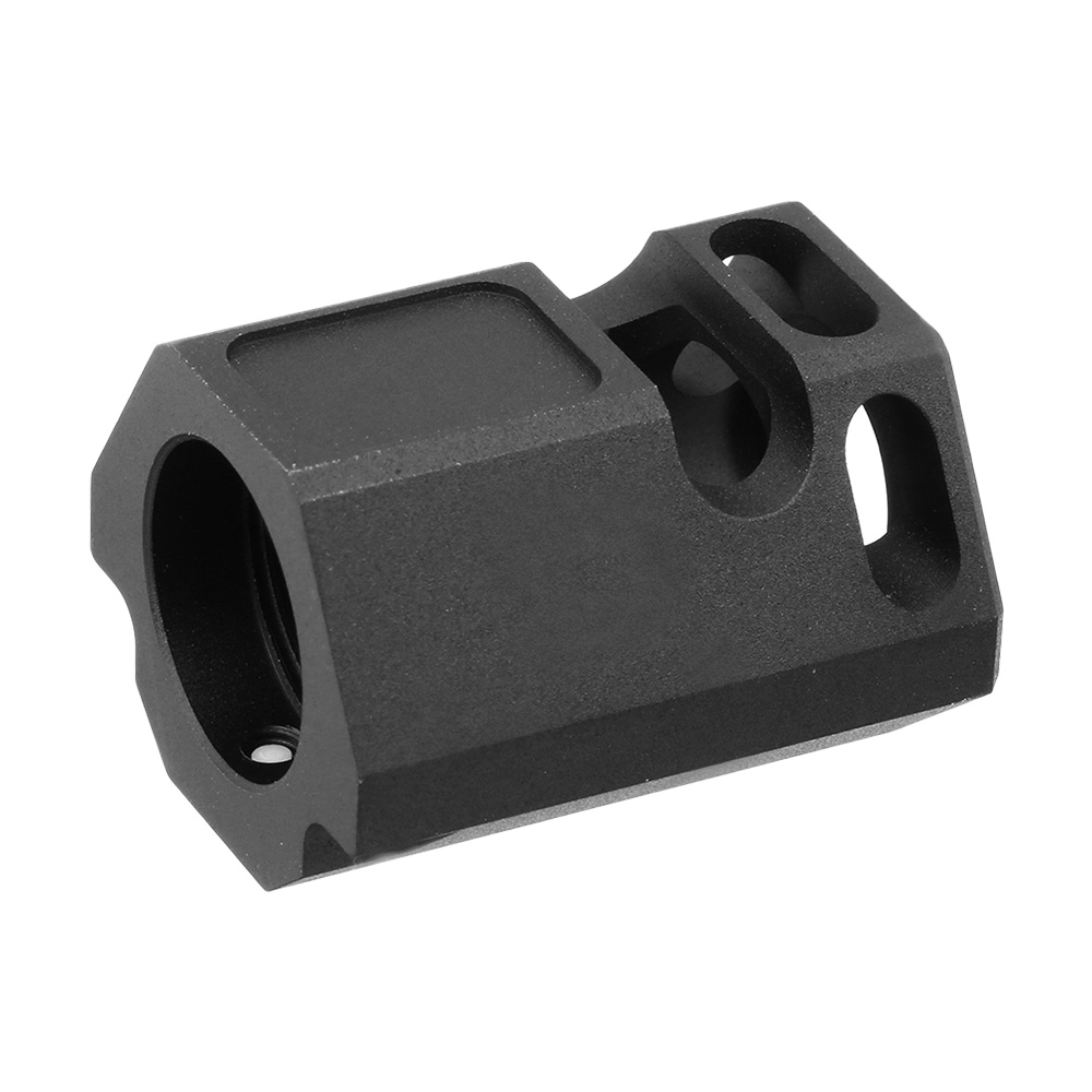 ASG CNC Aluminium Compensator f. CZ P-09 OR CO2BB 14mm- schwarz Bild 2