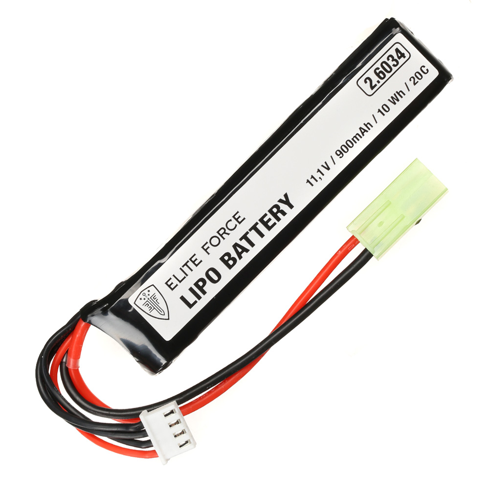 Elite Force LiPo Akku 11,1V 900mAh 20C Stock-Tube Type m. Mini-Tam Anschluss Bild 1