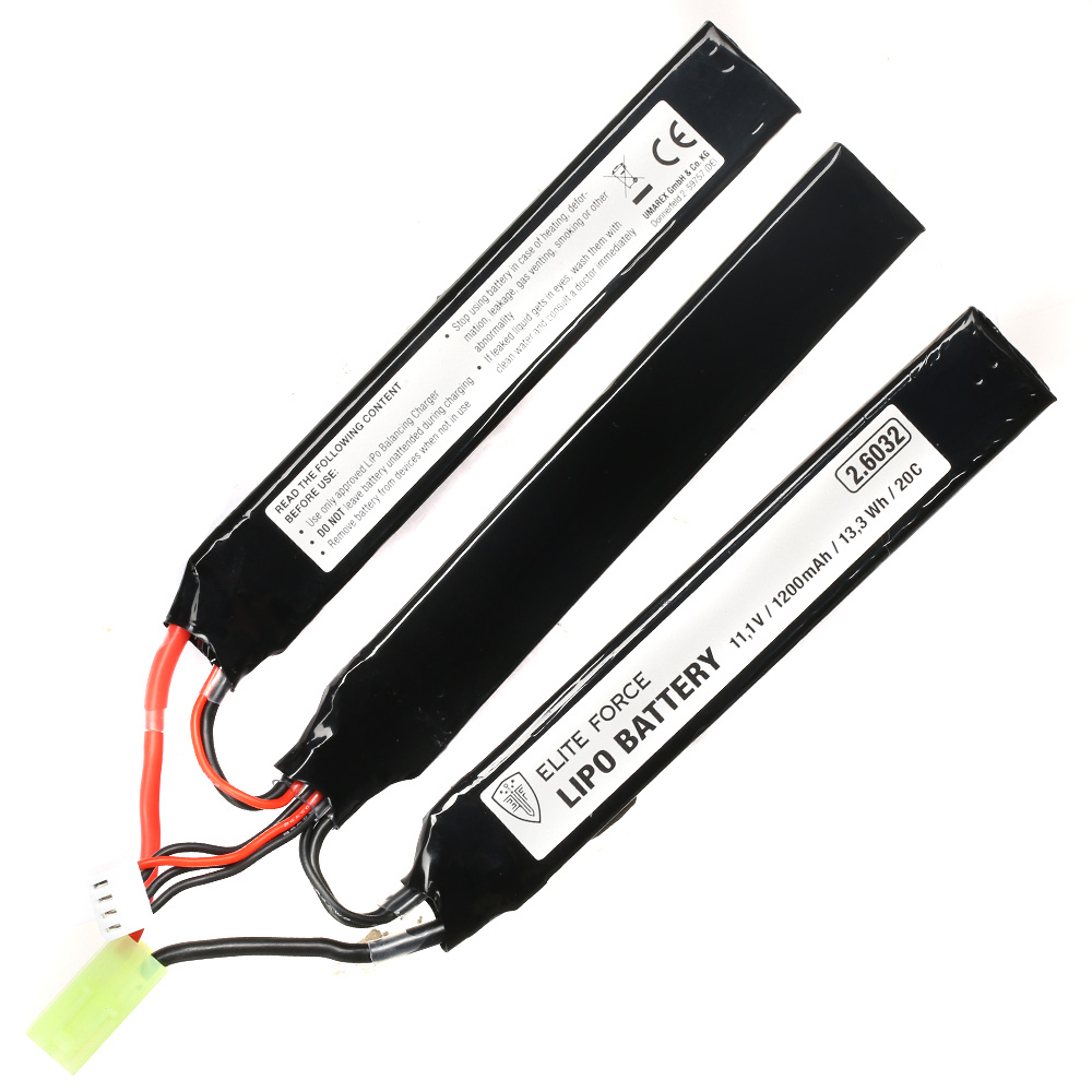 Elite Force Airsoft LiPo Akku 11,1V 1200mAh 20C Tri-Panel Type m. Mini-Tam Anschluss