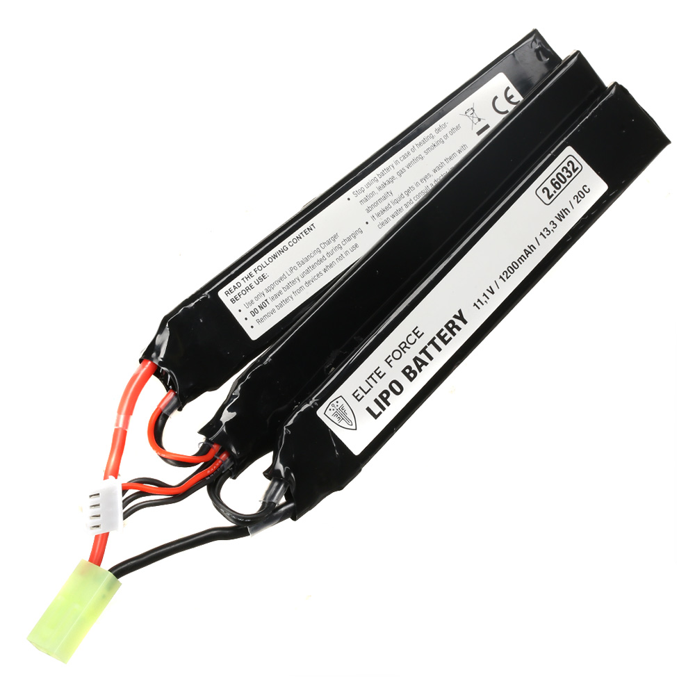 Elite Force Airsoft LiPo Akku 11,1V 1200mAh 20C Tri-Panel Type m. Mini-Tam Anschluss Bild 1