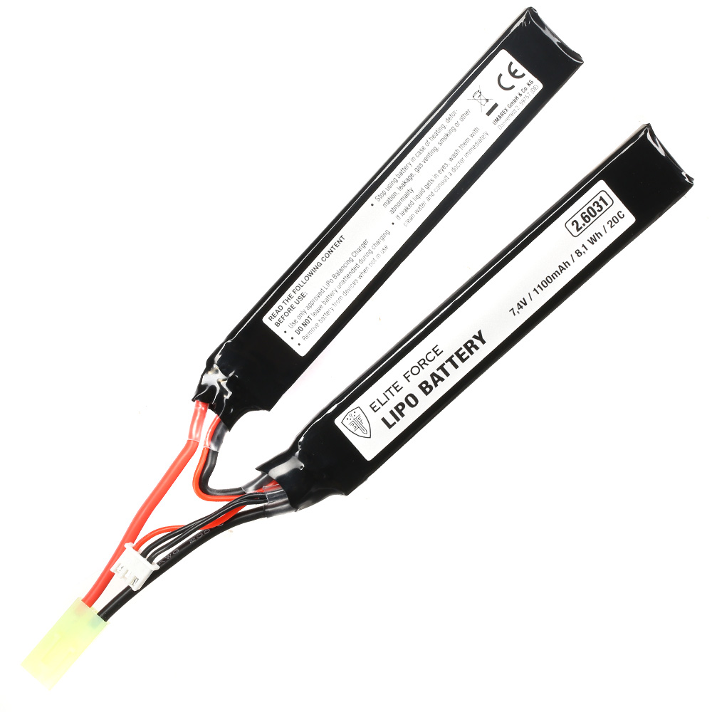 Elite Force LiPo Akku 7,4V 1100mAh 20C Two-Panel Type m. Mini-Tam Anschluss