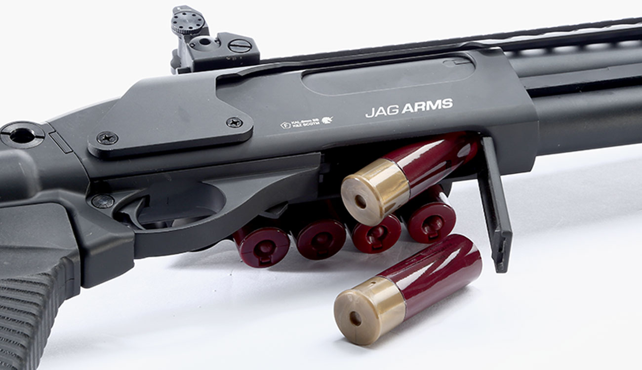 Jag Arms Scattergun SPX Vollmetall Pump Action Gas Shotgun 6mm BB schwarz Bild 10