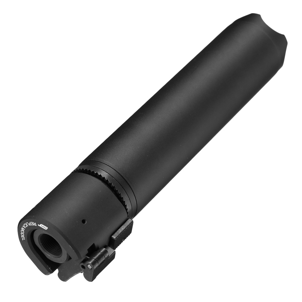 ASG B&T Rotex-V 197mm Aluminium Silencer mit Stahl Flash-Hider 14mm- schwarz Bild 3