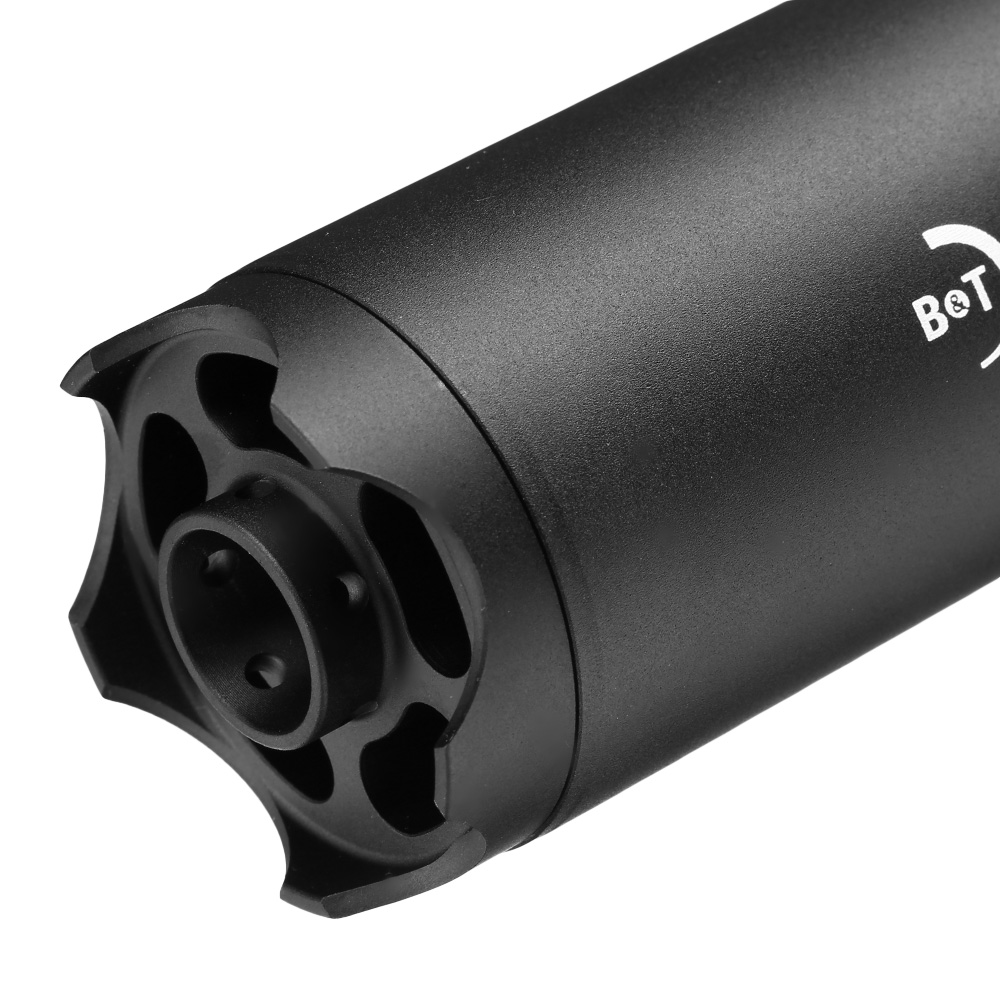 ASG B&T Rotex-V 197mm Aluminium Silencer mit Stahl Flash-Hider 14mm- schwarz Bild 4