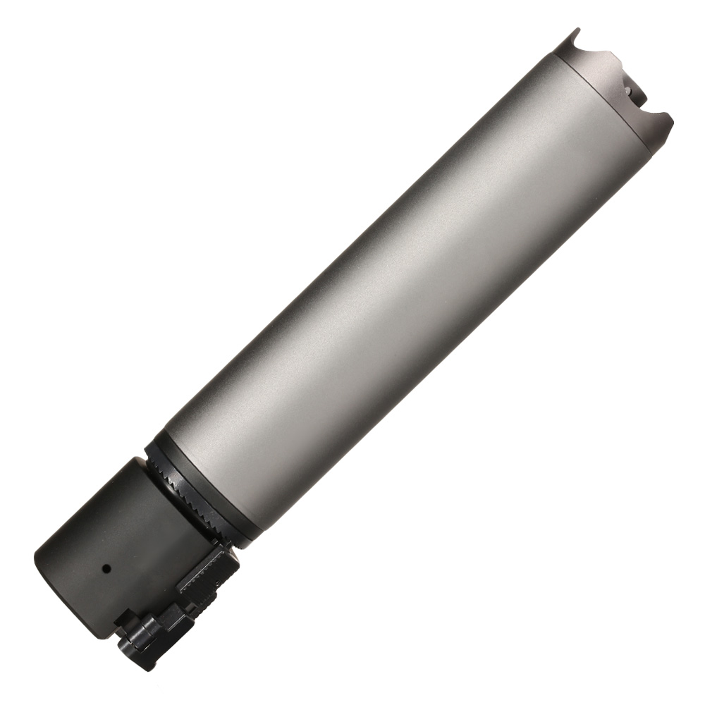 ASG B&T Rotex-V 197mm Aluminium Silencer mit Stahl Flash-Hider 14mm- grau Bild 2