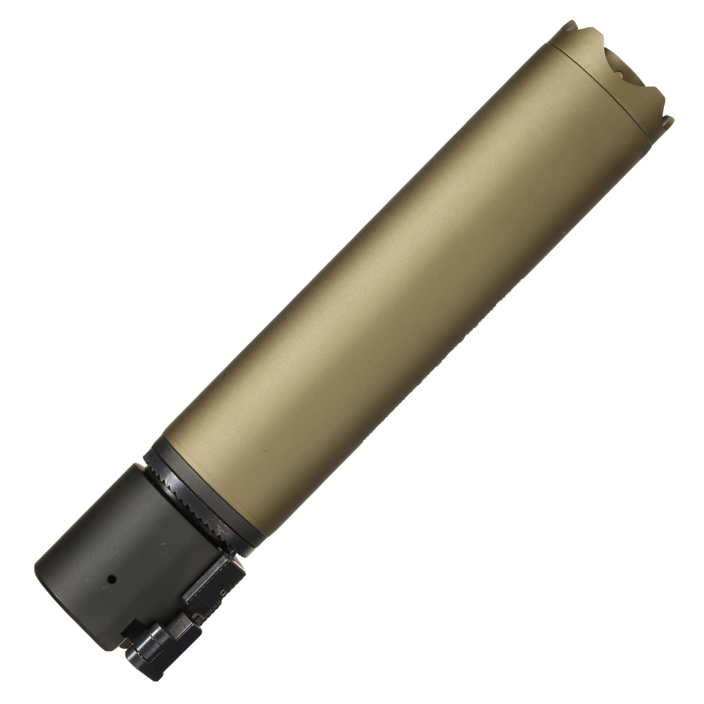 ASG B&T Rotex-V 197mm Aluminium Silencer mit Stahl Flash-Hider 14mm- Mud-Earth Bild 2