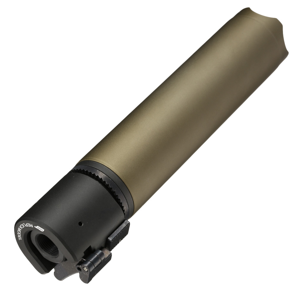 ASG B&T Rotex-V 197mm Aluminium Silencer mit Stahl Flash-Hider 14mm- Mud-Earth Bild 3
