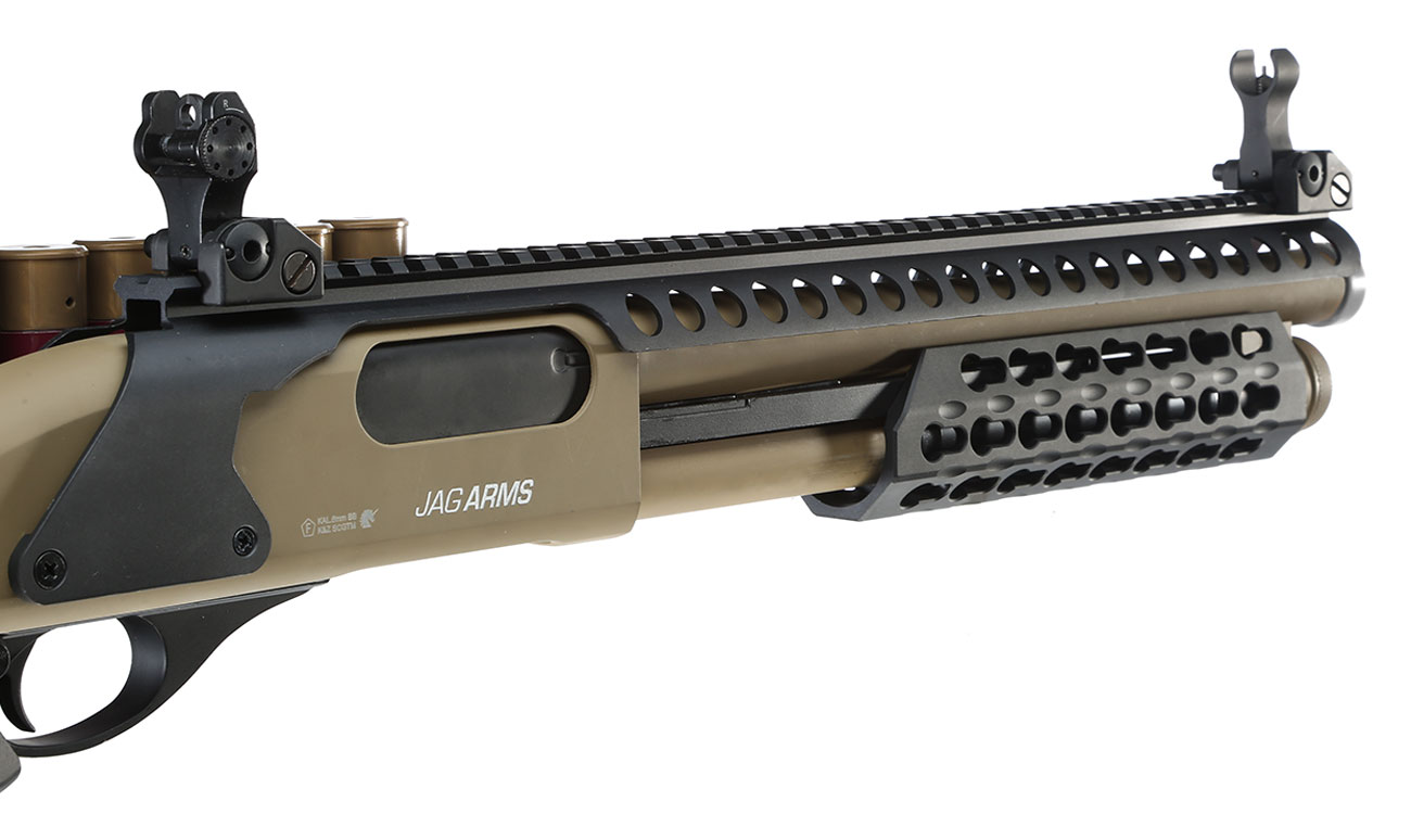 Jag Arms Scattergun SPX2 Vollmetall Pump Action Gas Shotgun 6mm BB tan Bild 8
