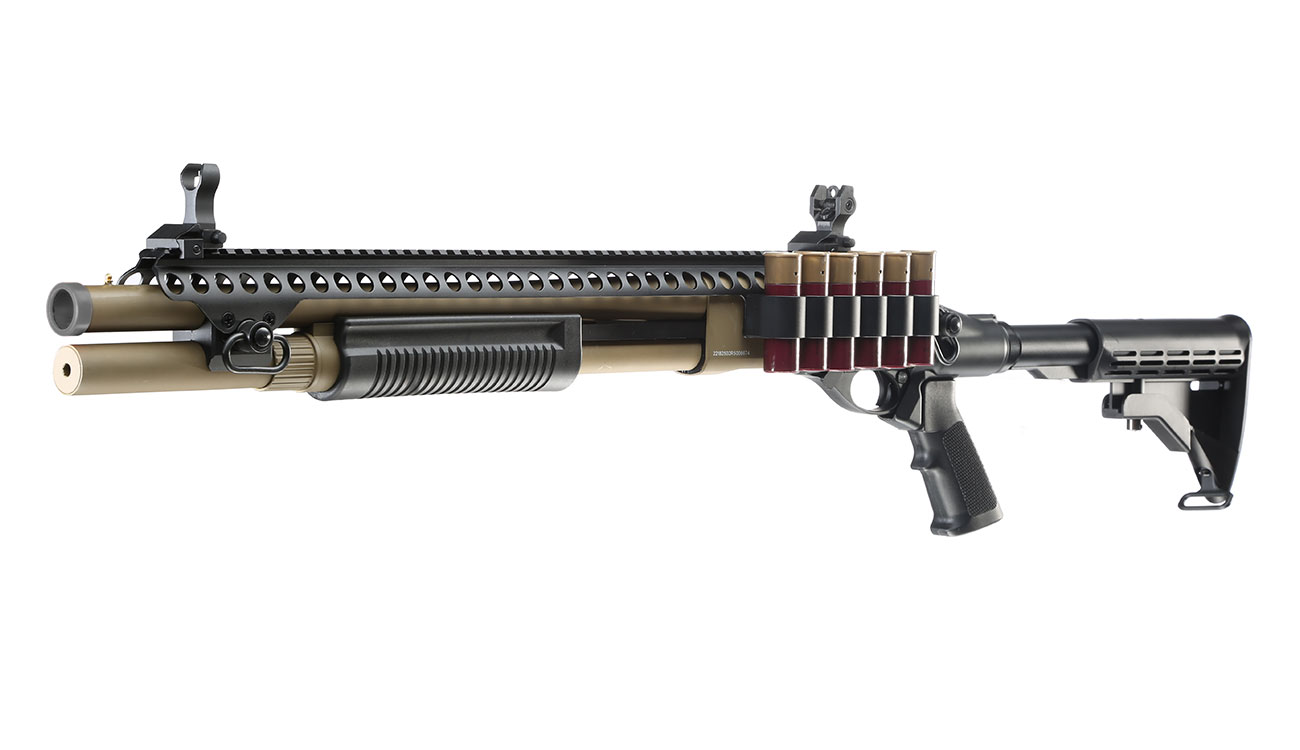 Jag Arms Scattergun SP Vollmetall Pump Action Gas Shotgun 6mm BB tan