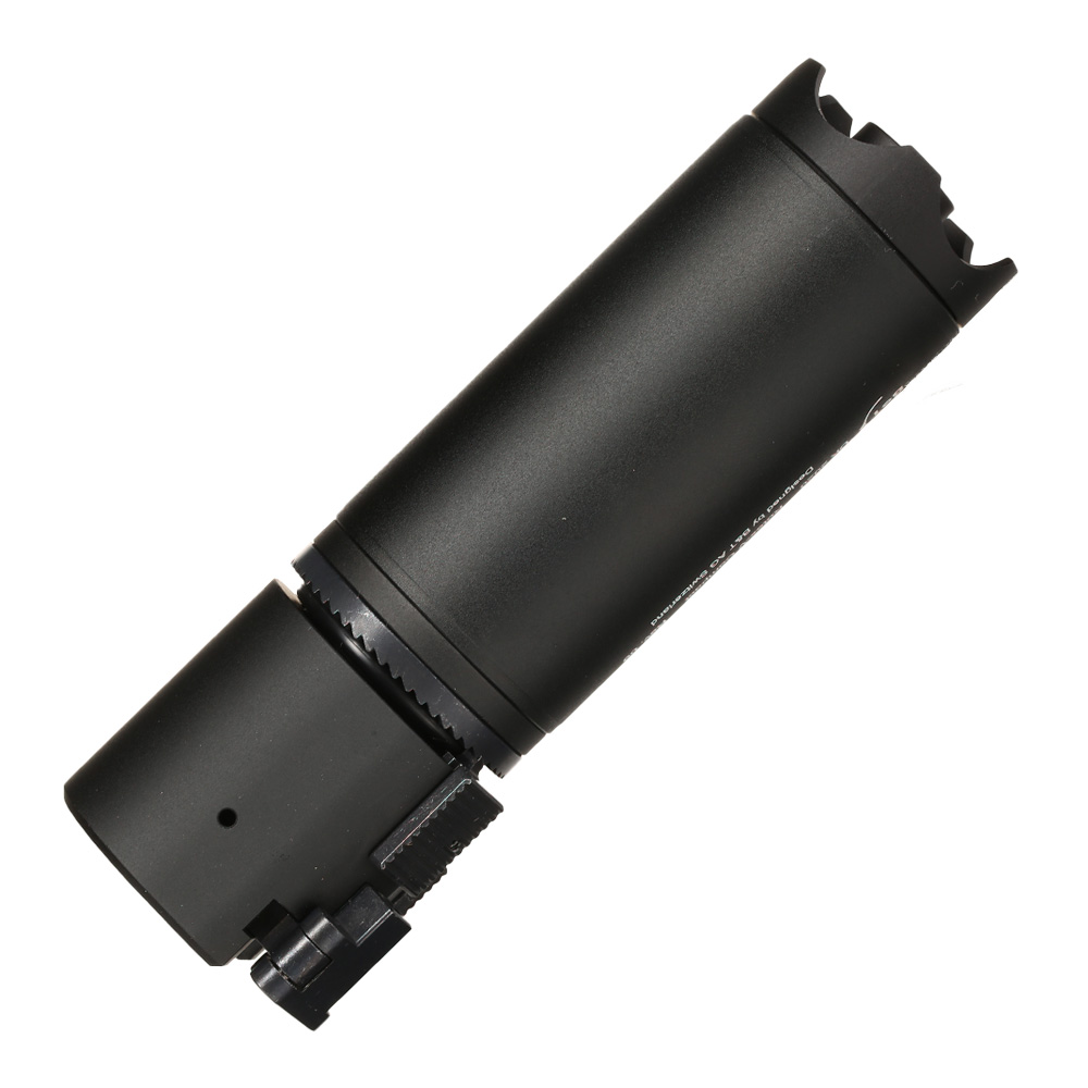 ASG B&T Rotex-V Compact Aluminium Silencer mit Stahl Flash-Hider 14mm- schwarz Bild 2