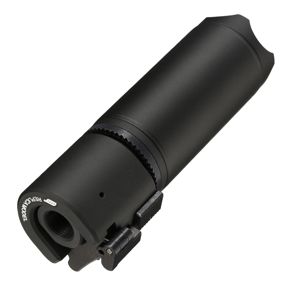 ASG B&T Rotex-V Compact Aluminium Silencer mit Stahl Flash-Hider 14mm- schwarz Bild 3
