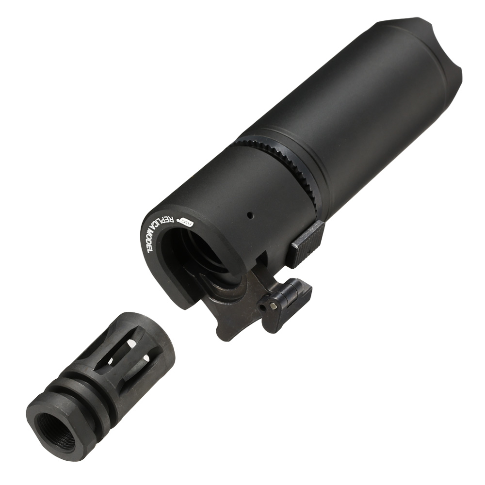 ASG B&T Rotex-V Compact Aluminium Silencer mit Stahl Flash-Hider 14mm- schwarz Bild 6