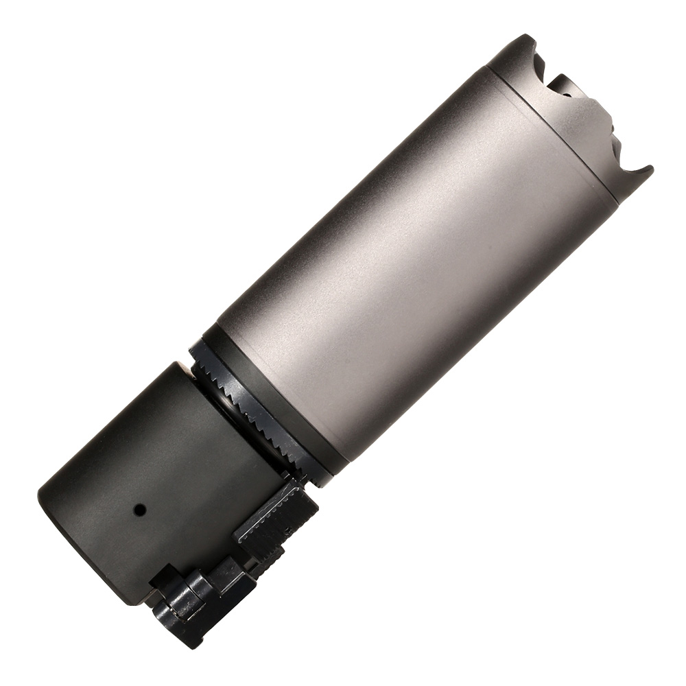 ASG B&T Rotex-V Compact Aluminium Silencer mit Stahl Flash-Hider 14mm- grau Bild 2