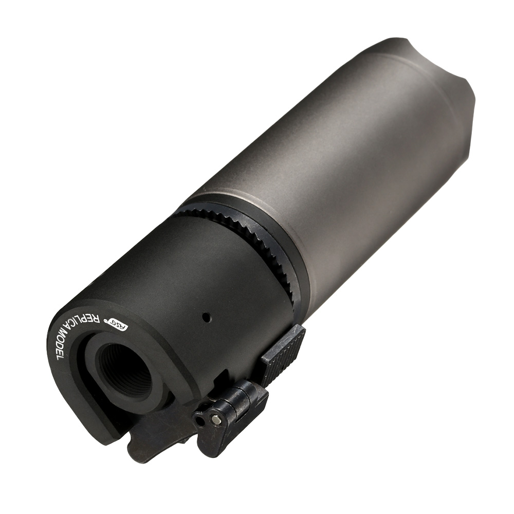ASG B&T Rotex-V Compact Aluminium Silencer mit Stahl Flash-Hider 14mm- grau Bild 3