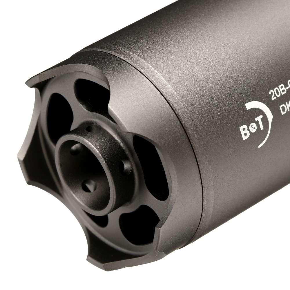 ASG B&T Rotex-V Compact Aluminium Silencer mit Stahl Flash-Hider 14mm- grau Bild 4