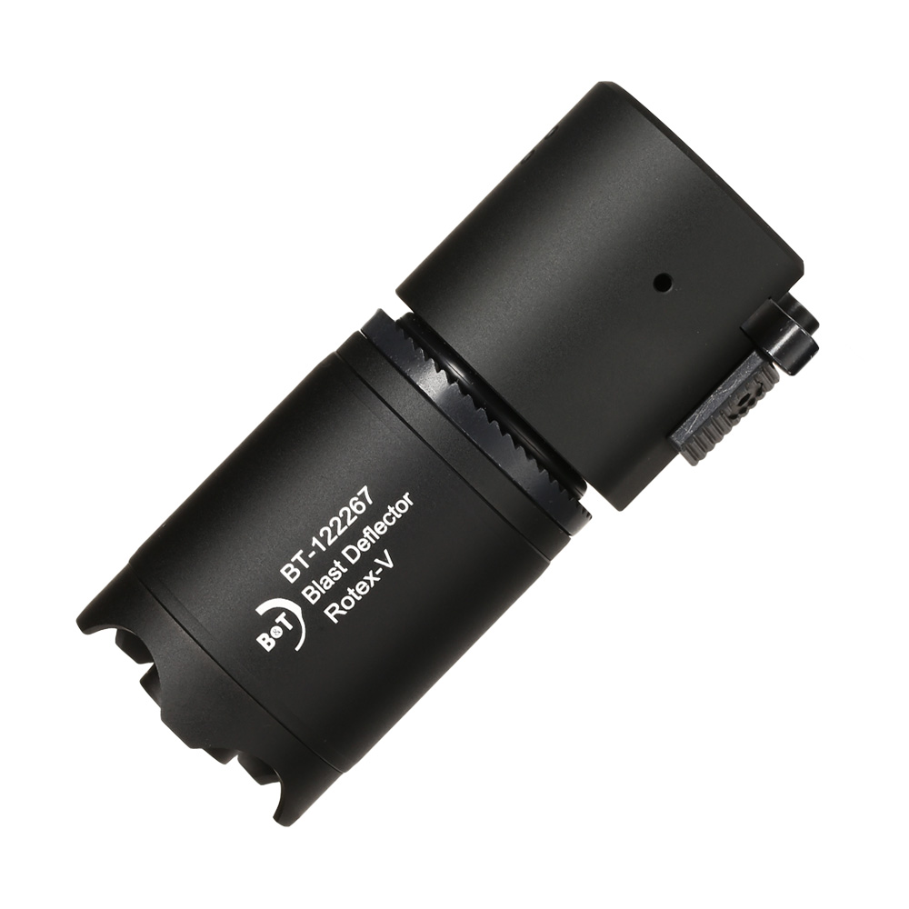 ASG B&T Rotex-V Blast Deflector Aluminium Silencer mit Stahl Flash-Hider 14mm- schwarz Bild 1