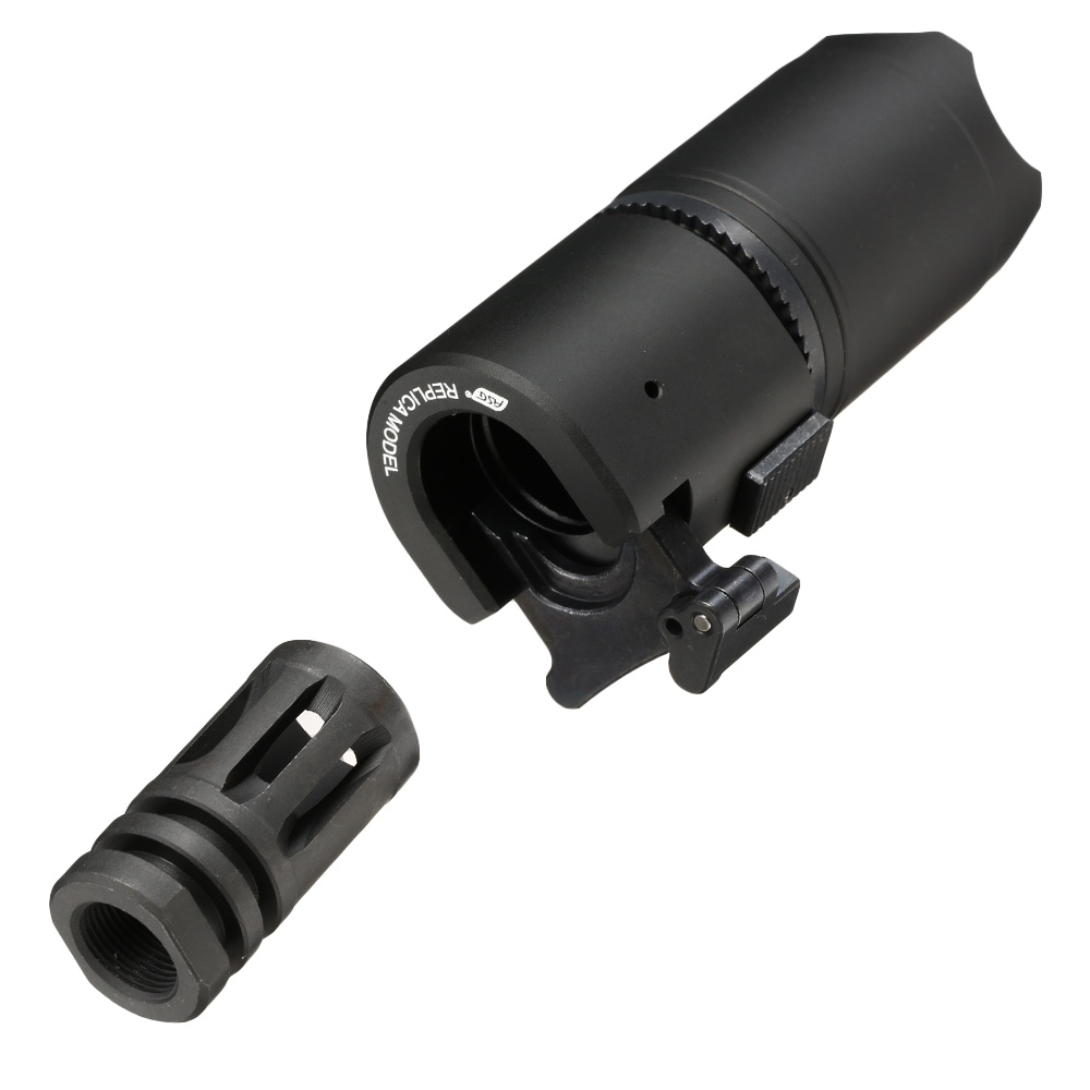 ASG B&T Rotex-V Blast Deflector Aluminium Silencer mit Stahl Flash-Hider 14mm- schwarz Bild 6