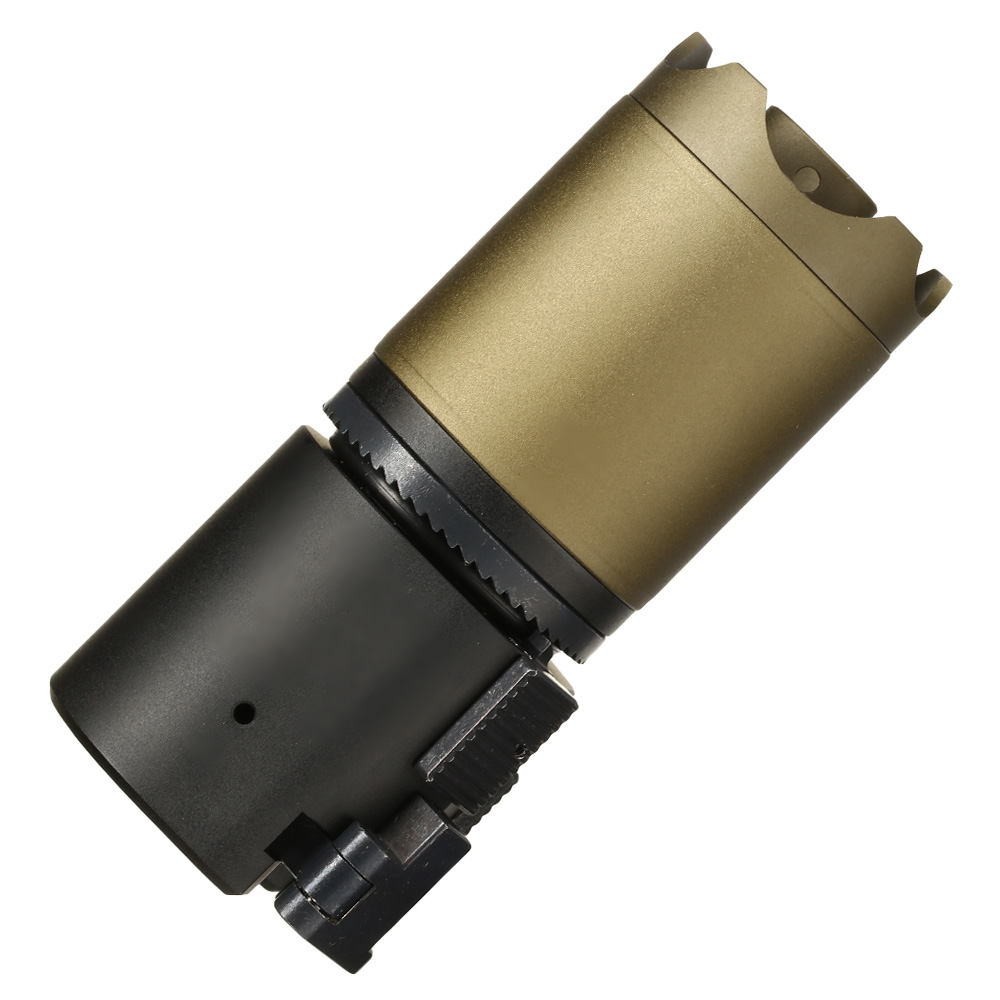ASG B&T Rotex-V Blast Deflector Aluminium Silencer mit Stahl Flash-Hider 14mm- Mud-Earth Bild 2