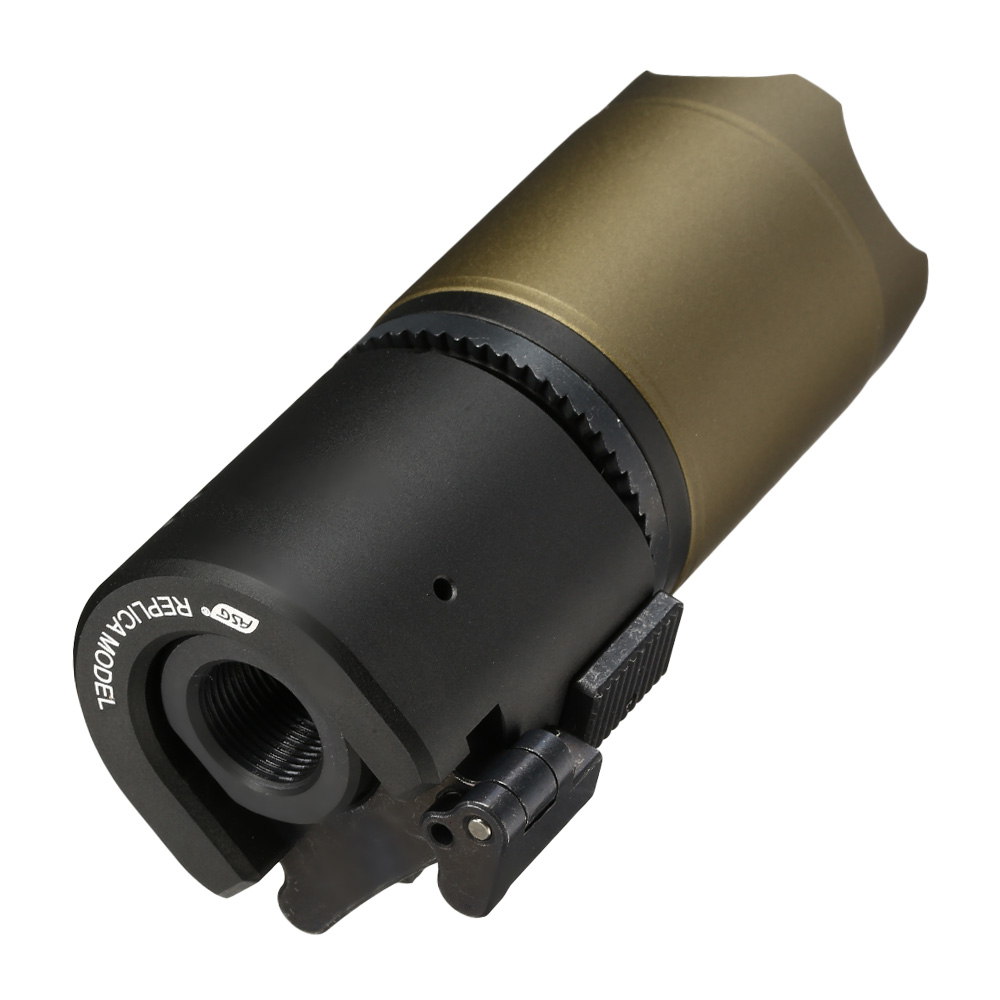 ASG B&T Rotex-V Blast Deflector Aluminium Silencer mit Stahl Flash-Hider 14mm- Mud-Earth Bild 3