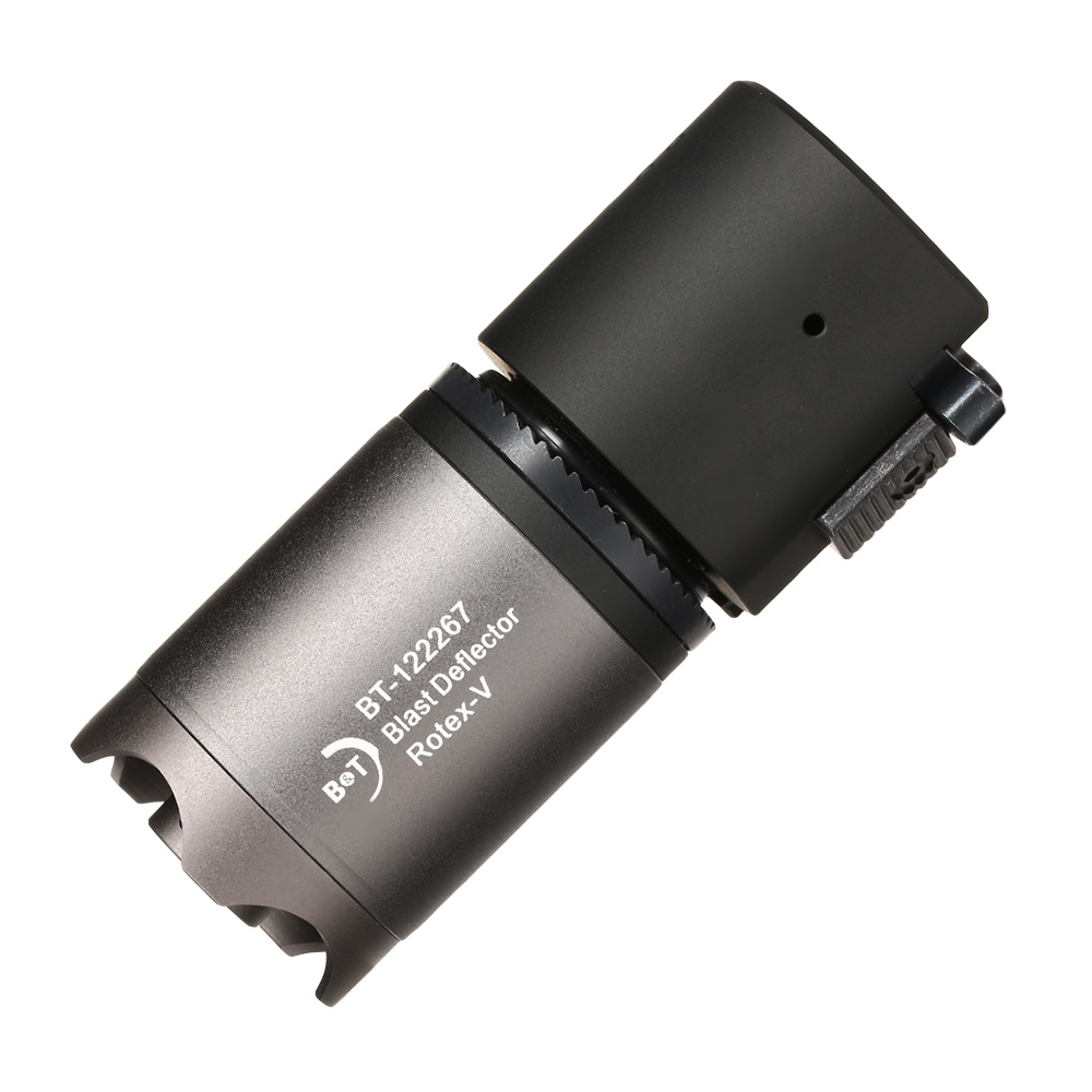 ASG B&T Rotex-V Blast Deflector Aluminium Silencer mit Stahl Flash-Hider 14mm- grau Bild 1