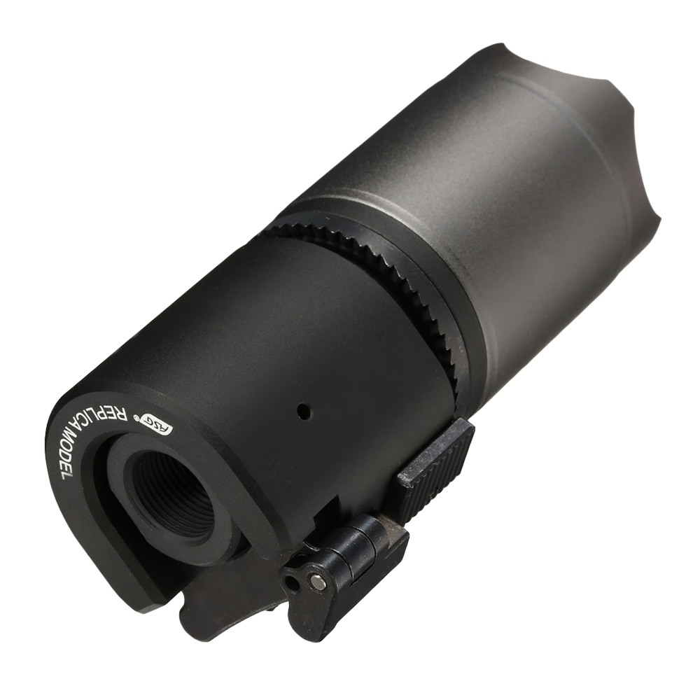 ASG B&T Rotex-V Blast Deflector Aluminium Silencer mit Stahl Flash-Hider 14mm- grau Bild 3