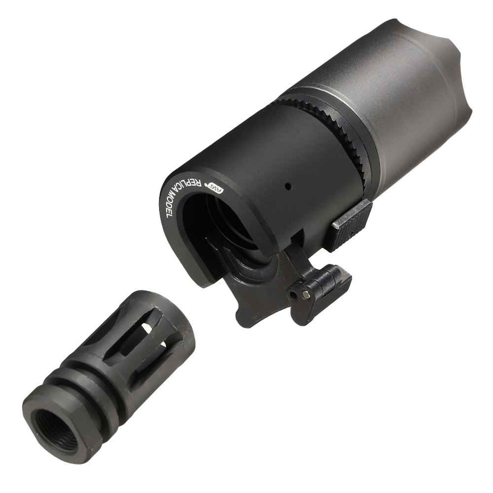 ASG B&T Rotex-V Blast Deflector Aluminium Silencer mit Stahl Flash-Hider 14mm- grau Bild 6