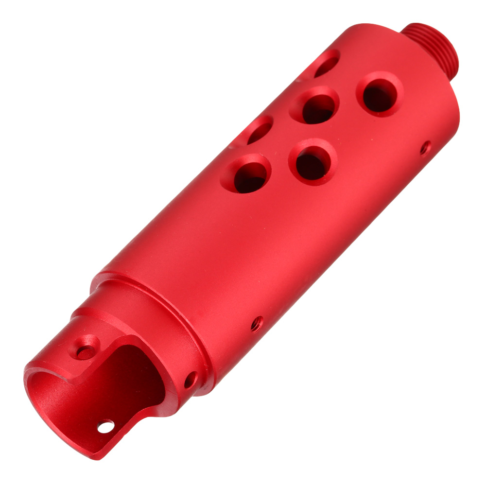 AiRReX Custom-A CNC Aluminium Auenlauf Round f. Action Army AAP-01 rot Bild 5