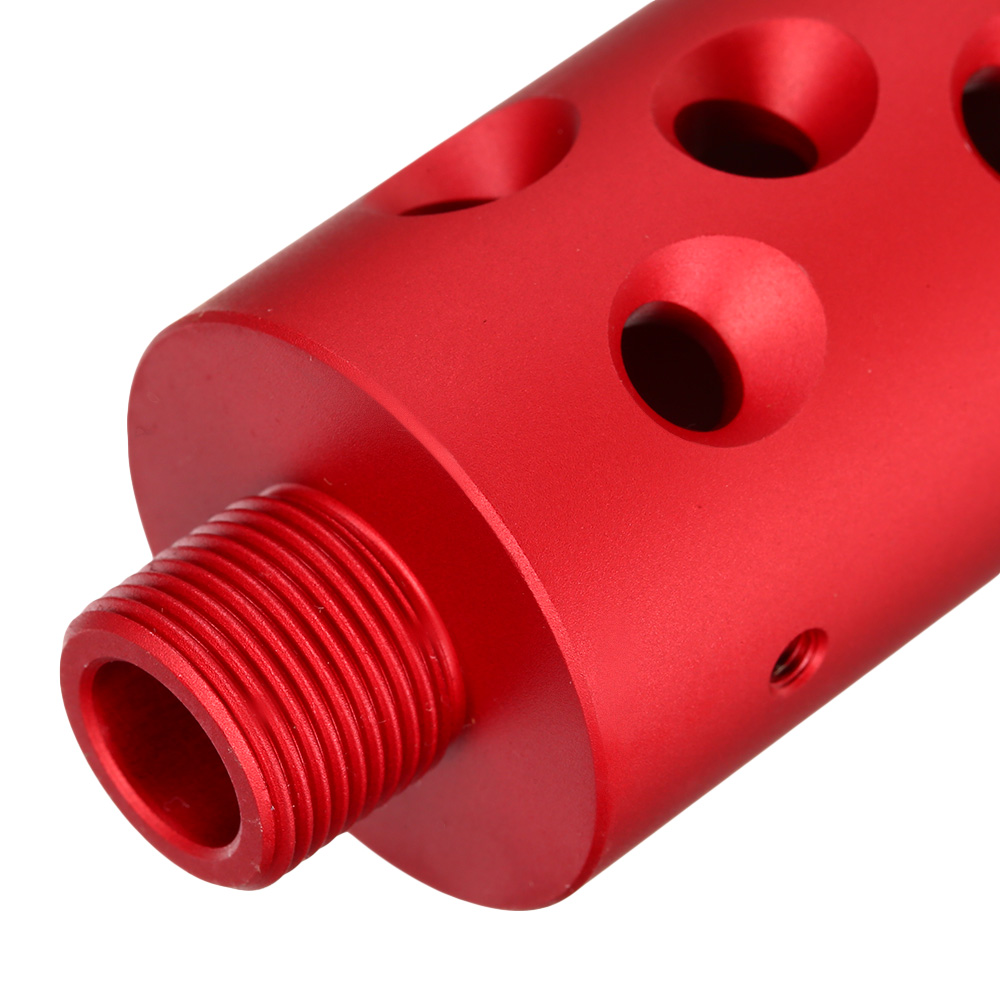 AiRReX Custom-A CNC Aluminium Auenlauf Round f. Action Army AAP-01 rot Bild 7