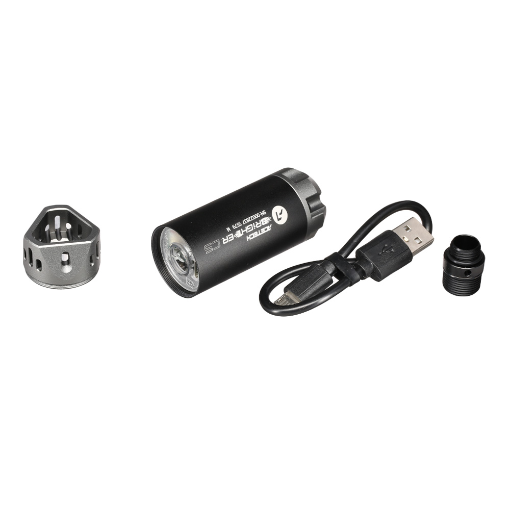 Acetech Brighter CS Aluminium Silencer Mini Tracer Unit inkl. LiPo Akku 11mm+ / 14mm- grau Bild 6