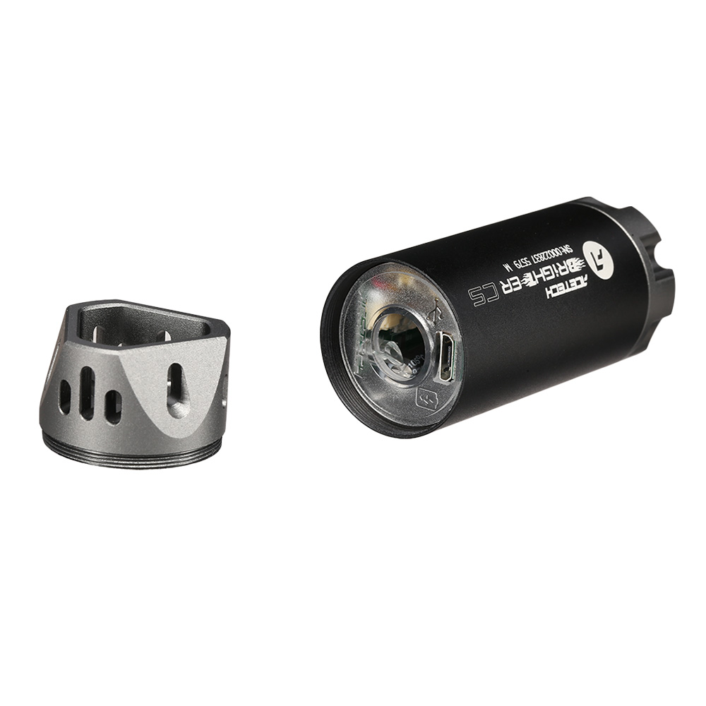 Acetech Brighter CS Aluminium Silencer Mini Tracer Unit inkl. LiPo Akku 11mm+ / 14mm- grau Bild 7