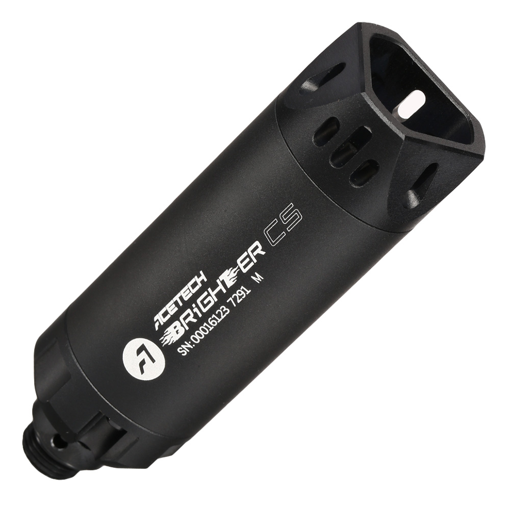 Acetech Brighter CS Aluminium Silencer Mini Tracer Unit inkl. LiPo Akku 11mm+ / 14mm- schwarz Bild 1