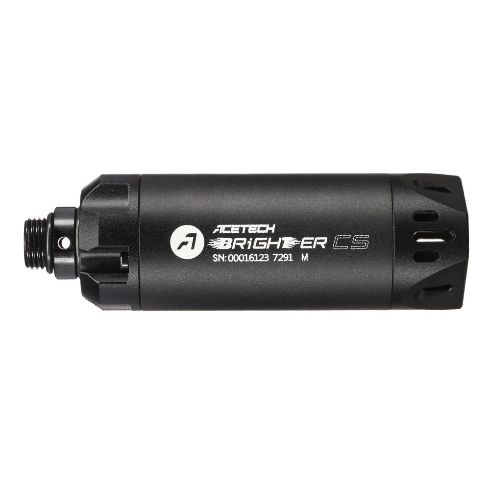 Acetech Brighter CS Aluminium Silencer Mini Tracer Unit inkl. LiPo Akku 11mm+ / 14mm- schwarz Bild 3