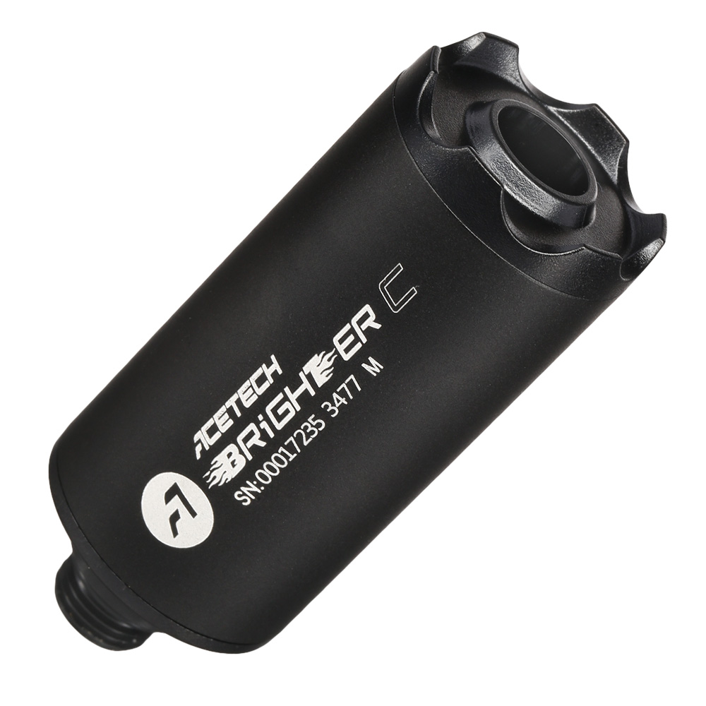 Acetech Brighter C Aluminium Silencer Mini Tracer Unit inkl. LiPo Akku 11mm+ / 14mm- schwarz Bild 1