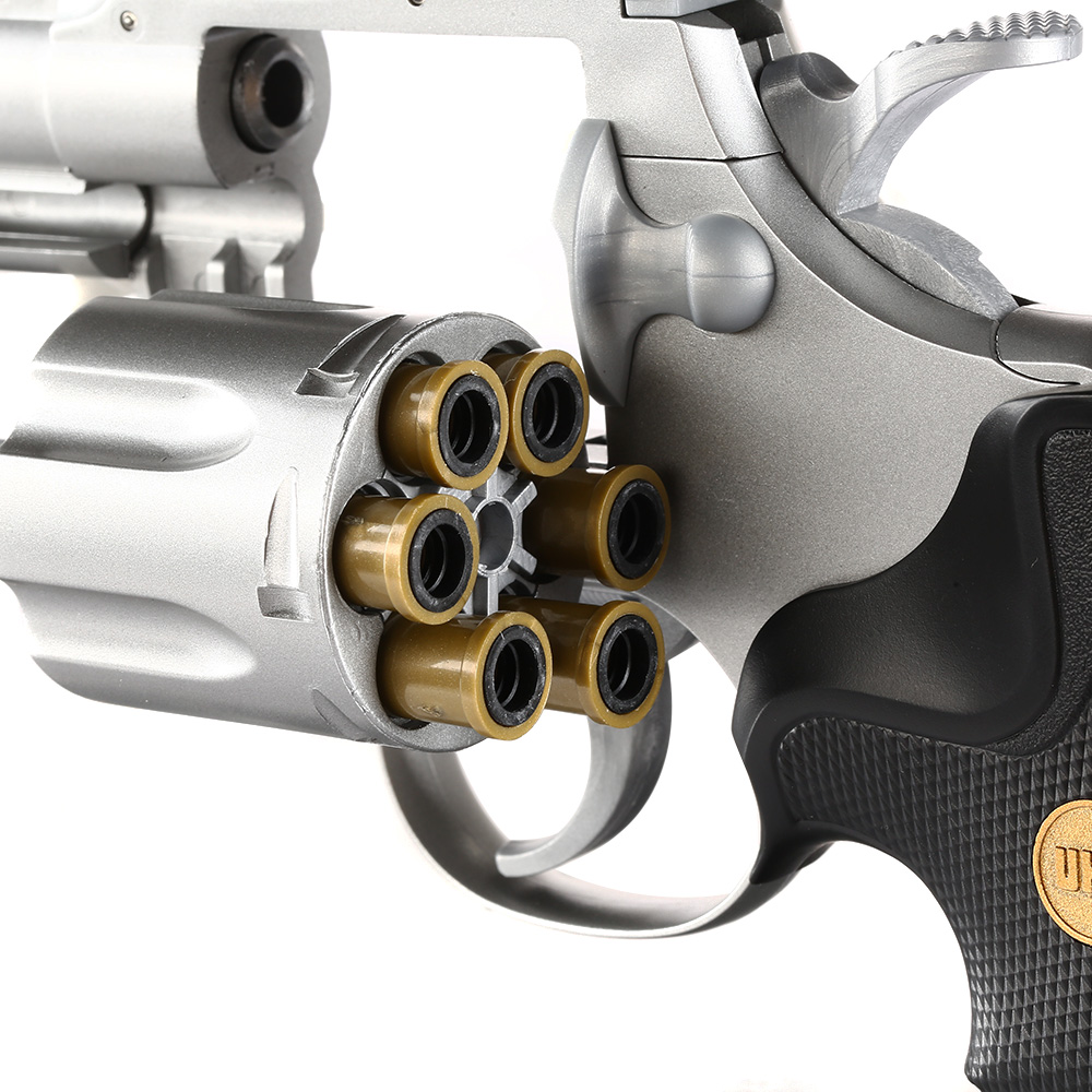 UHC .357 4 Zoll Softair Revolver 6mm BB silber Bild 5