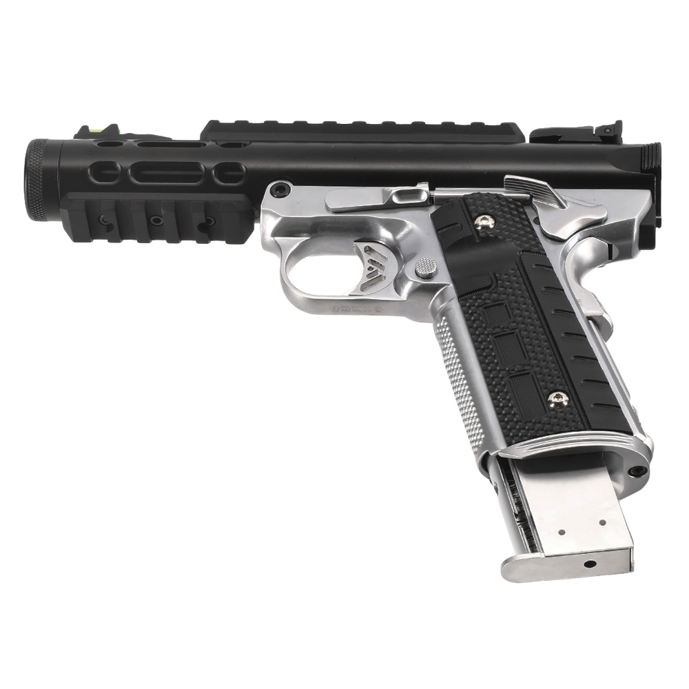 Wei-ETech Galaxy 1911 Vollmetall GBB 6mm BB Satin-Chrome / schwarz Bild 5