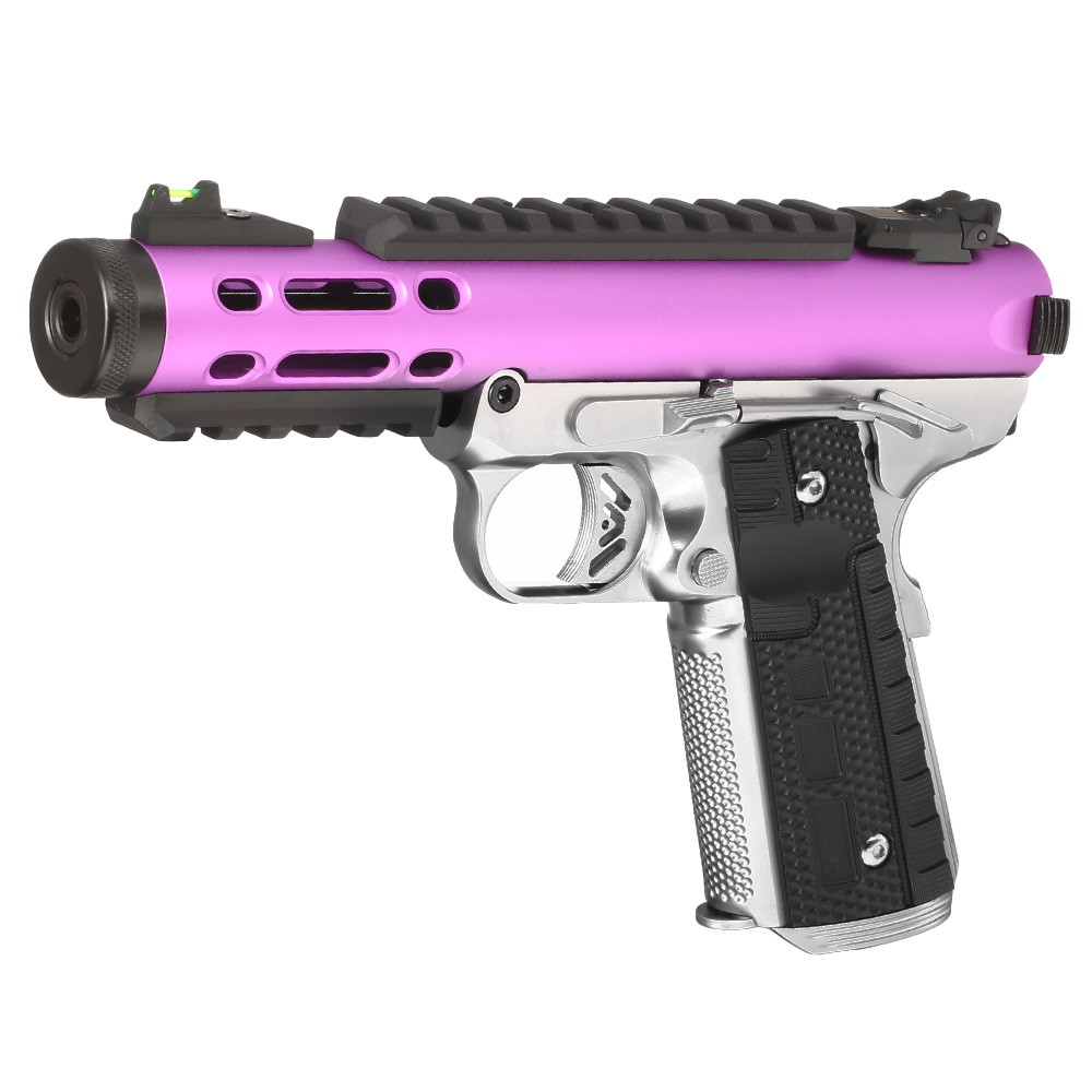 Wei-ETech Galaxy 1911 Vollmetall GBB 6mm BB Satin-Chrome / purple