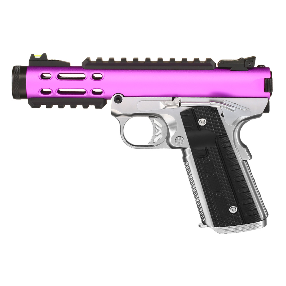 Wei-ETech Galaxy 1911 Vollmetall GBB 6mm BB Satin-Chrome / purple Bild 1