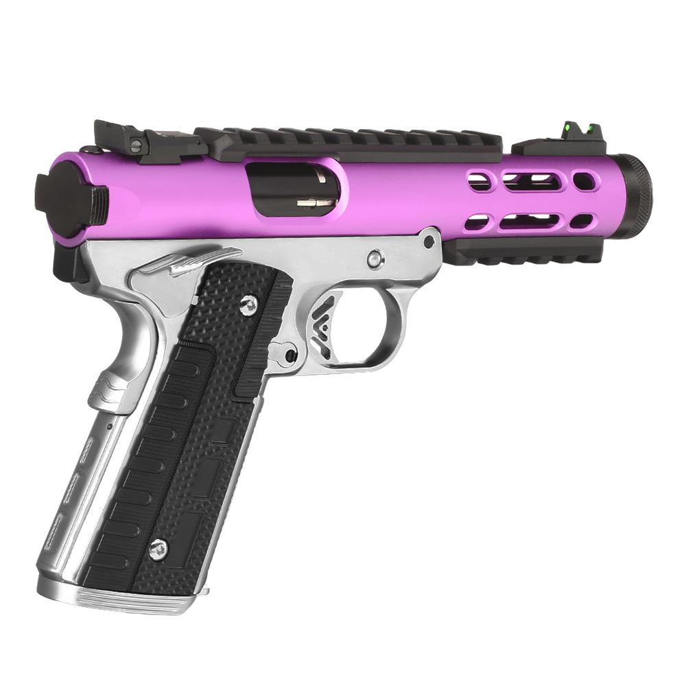 Wei-ETech Galaxy 1911 Vollmetall GBB 6mm BB Satin-Chrome / purple Bild 4